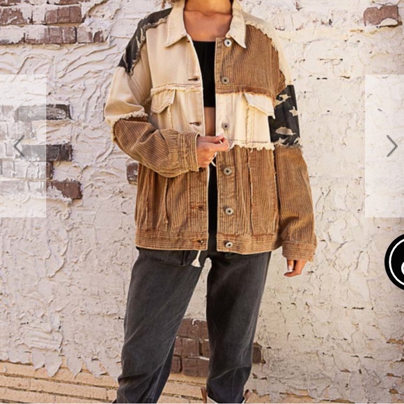 POL Jackets & Blazers - POL corduroy and denim jacket with patchwork design in sleve. NEW